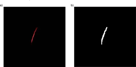 Crack detection software – Live and binary image of the crack detection