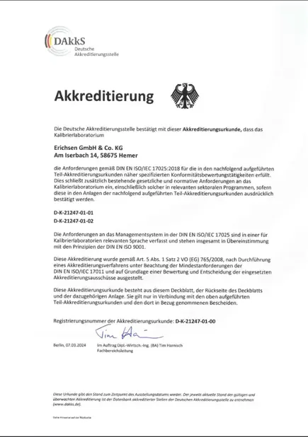 DAkkS Akkreditierung – Screenshot