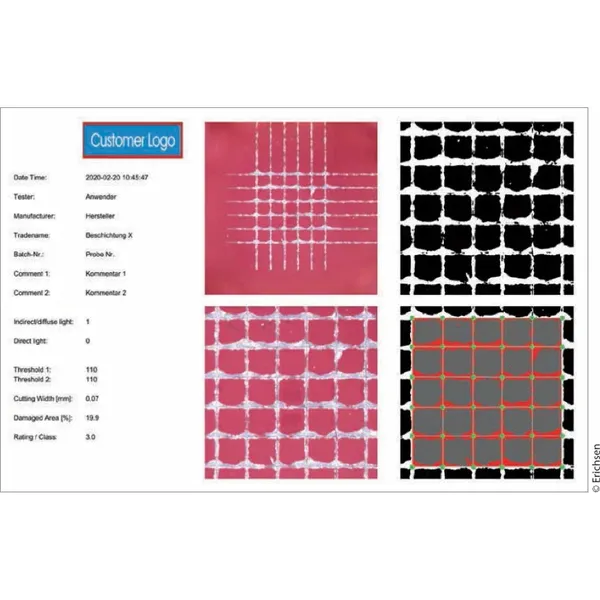 Messreport zur Gitterschnittauswertung CrossScan 295