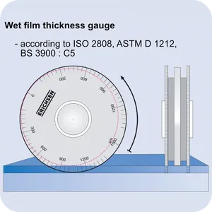 Wet film thickness gauge – Coating thickness measurement ISO-2808 ASTM-D-1212 Round